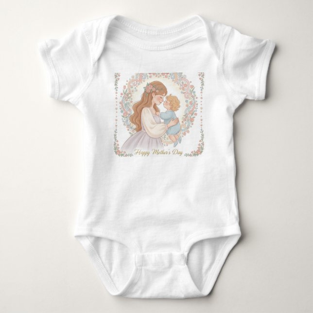 Happy Mother's Day Baby Bodysuit - Zender Liebe De Baby Strampler (Vorderseite)