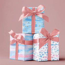 Happy Mother's day baby pink & blue Set von 3 Geschenkpapier Set