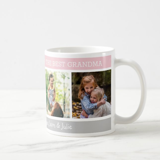 Happy Mother's Day Best Oma 4 Foto Collage Kaffeetasse (Rechts)