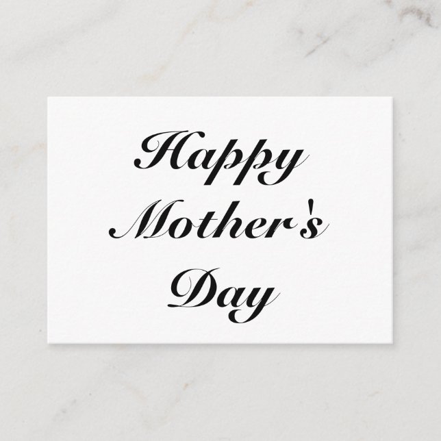 Happy Mother's Day Black Classic Drehbuch elegant Hinweiskarte (Vorderseite)
