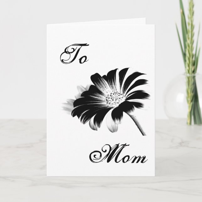 Happy Mother's Day Black Daisy III Karte (Vorderseite)