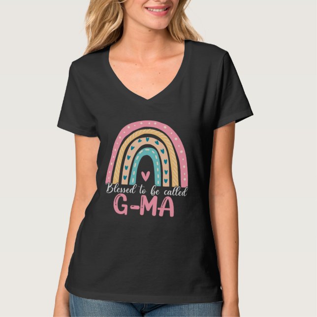 Happy Mothers Day Blessed To Be Called G Ma Rainbo T-Shirt (Vorderseite)