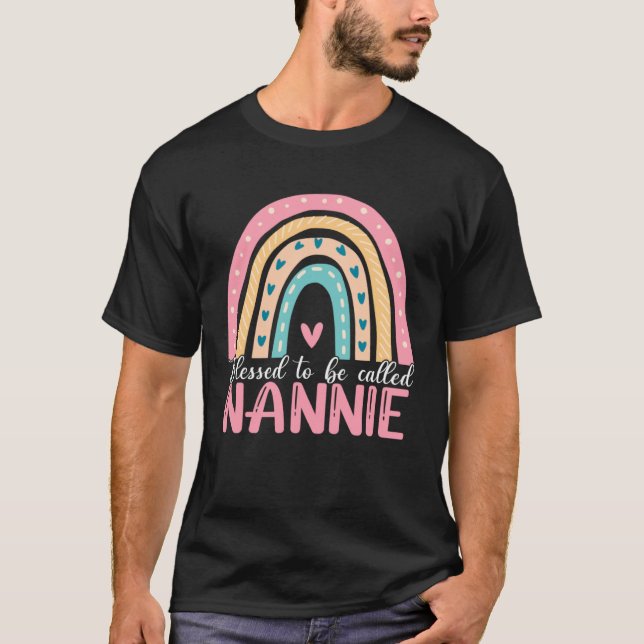 Happy Mothers Day Blessed To Be Called Nannie Rain T-Shirt (Vorderseite)
