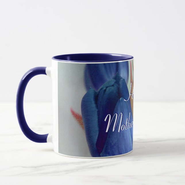Happy Mother's Day Blue Tulips Tasse (Links)