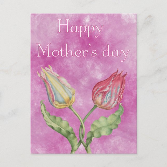 Happy Mother's Day Bright Red and Yellow Tulips Postkarte (Vorderseite)