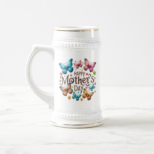 Happy Mother's Day Butterflies Clipart-61718 Bierglas (Links)