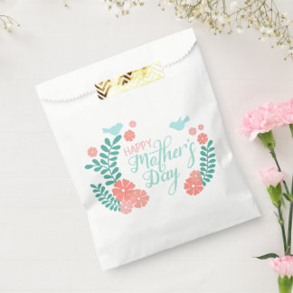 Happy mother's day calligraphy text flowers geschenktütchen