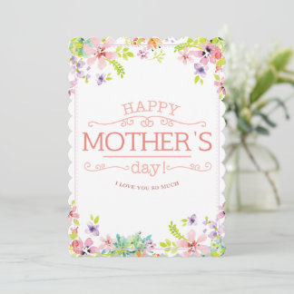 Happy Mother's Day Card - Botanische Wildblumen Einladung