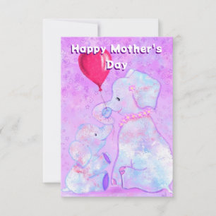Happy Mother's Day Card Elephant Baby mit Mutter Karte