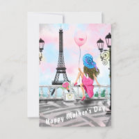 Happy Mother's Day Card Woman in Paris