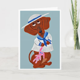 Happy Mother's Day! Dachshund in Sailor Suit Karte
