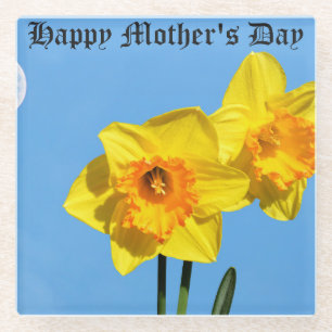 Happy Mother's Day Daffodils Gold Medal Blume Glasuntersetzer