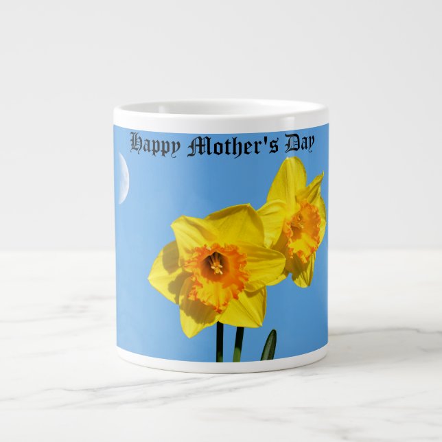 Happy Mother's Day Daffodils Gold Medal Blume Jumbo-Tasse (Vorderseite)
