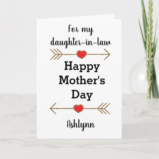 Happy Mother's Day Daughter-Schwiegertochter Karte (Vorderseite)
