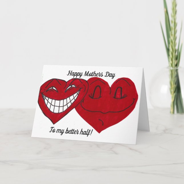 HAPPY MOTHERS DAY EHEFRAU Witke Card Karte (Vorderseite)