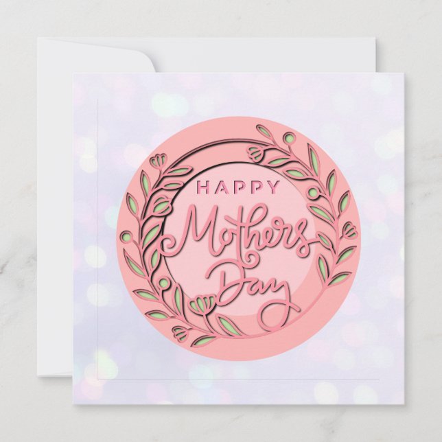 Happy Mother's Day Elegant Moderne rosa Blütenwelt Einladung (Vorderseite)