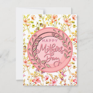 Happy Mother's Day Elegant Moderne rosa Blütenwelt Postkarte
