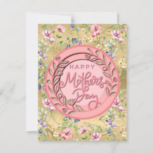 Happy Mother's Day Elegant Moderne rosa Blütenwelt Postkarte