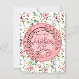 Happy Mother's Day Elegant Moderne rosa Blütenwelt Postkarte