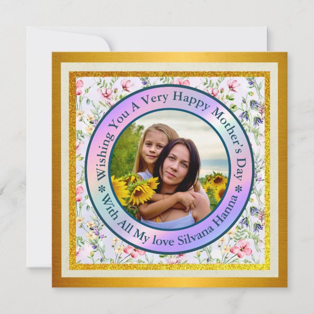 Happy Mother's Day Elegant Modernes Foto Postkarte (Vorderseite)