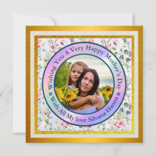Happy Mother's Day Elegant Modernes Foto Postkarte