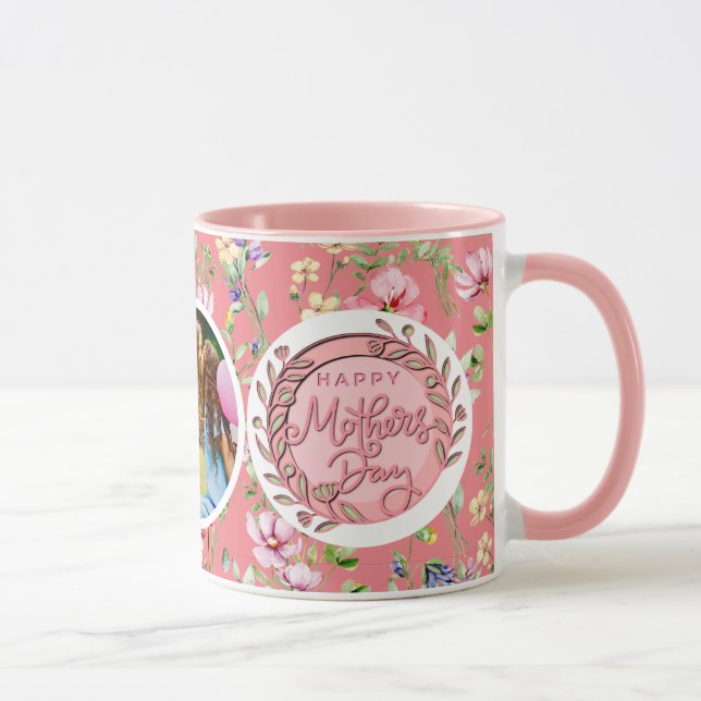 Happy Mother's Day Elegant Modernes Foto Tasse (Rechts)