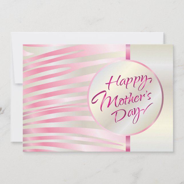 Happy Mother's Day Elegant Pink & Silver Luxury Karte (Vorderseite)
