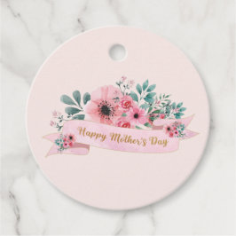 Happy Mother's Day Elegant Rosa Blumenstrauß Geschenkanhänger