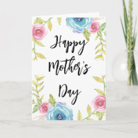 Happy Mother's Day Elegant Rosa und Blau Flora