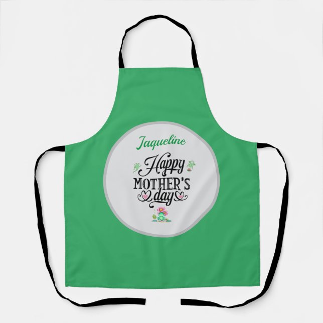 Happy Mother's Day Elegante Frogs Personalisiert Schürze (Vorderseite)