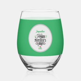Happy Mother's Day Elegante Frogs Personalisiert Weinglas Ohne Stiel