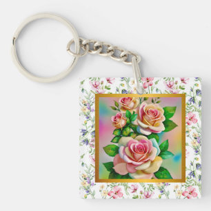 Happy Mother's Day Elegante Rose Karte Schlüsselanhänger