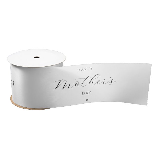 Happy Mother's Day Elegante Script Typografie Satinband (Spule)