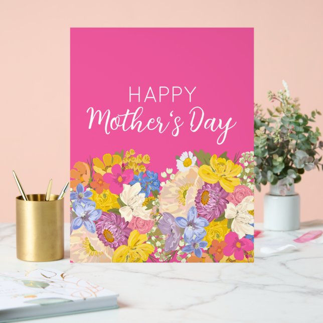 Happy Mother's Day Floral Blooms  Acrylschild (Hochzeit)