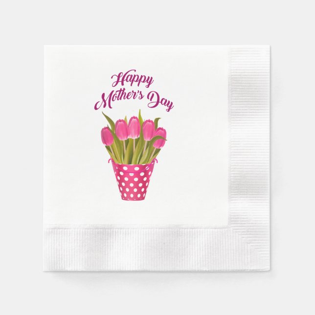 Happy Mother's Day Floral Cool stilvoll Serviette (Vorderseite)