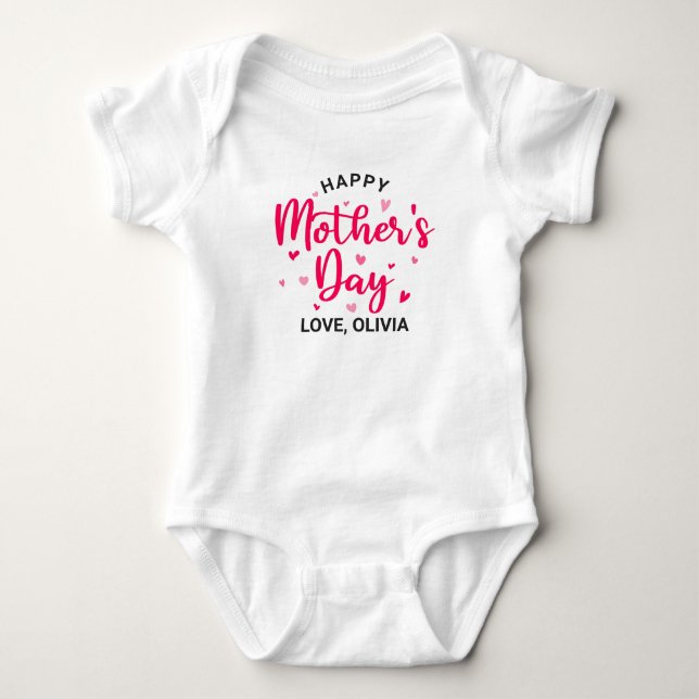 Happy Mother's Day for Baby Girl Baby Strampler (Vorderseite)
