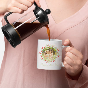 Happy Mother's Day Foto Aquarell Rose Jumbo-Tasse