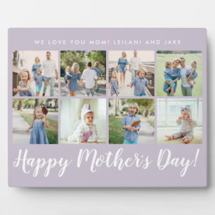 Happy Mother's Day Foto Collage Custom Lavender Fotoplatte