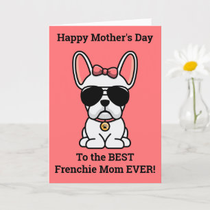 Happy Mother's Day from Dog White Frenchie Karte