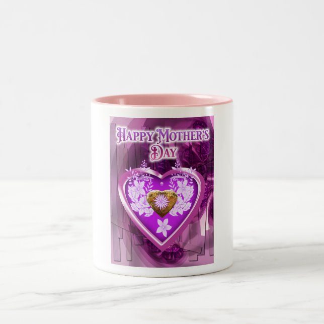 Happy Mothers Day Gift Zweifarbige Tasse (Mittel)