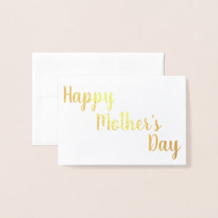 Happy Mother's Day Gold Foil Script Elegant Folienkarte
