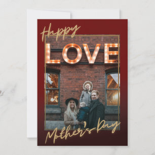 Happy Mothers Day Gold Foil Texture Carte photo