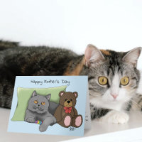 Happy Mother's Day Gray Cat