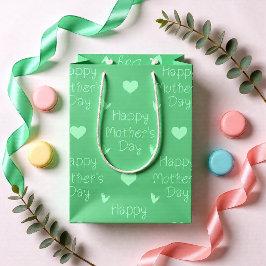 Happy Mother's day green script Mittlere Geschenktüte