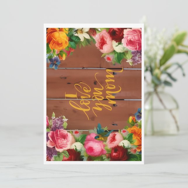 Happy Mother's Day Greeting Card Feiertagskarte (Stehend Vorderseite)