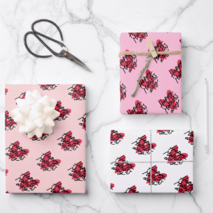 Happy Mother's Day Handlettering Heart Mütter Day Geschenkpapier Set