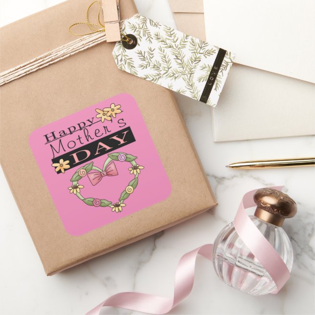 Happy Mother's Day Heart Aufkleber (Schenken)