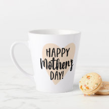 Happy Mother's Day Heart Latte Tasse