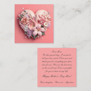 Happy Mother's day Heart Shaped Floral Arrangement Mitteilungskarte