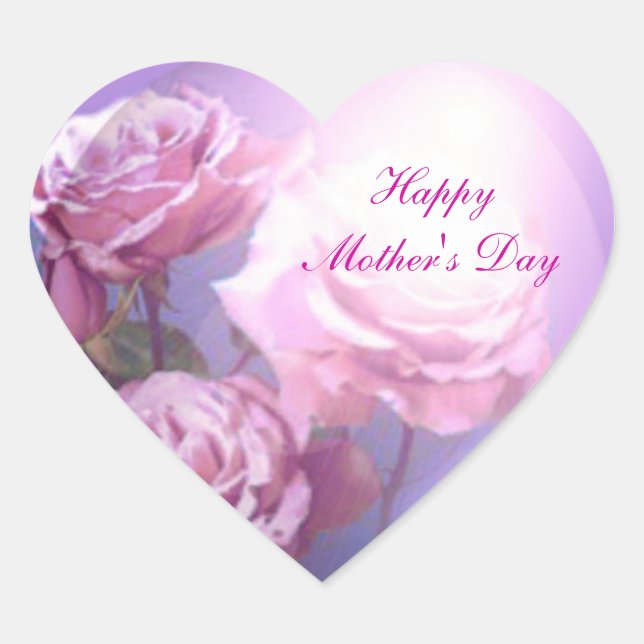 Happy Mother's Day Heart Sticker (Vorderseite)